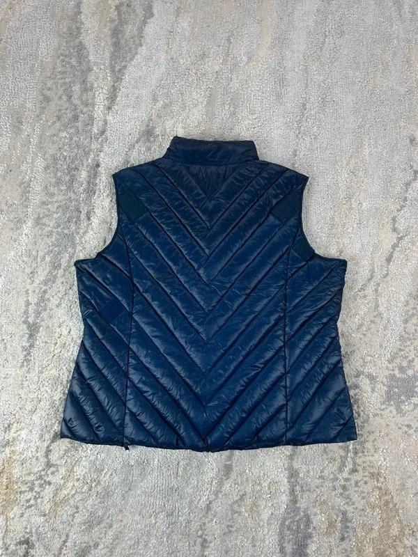 Vintage Ralph Lauren Women Navy Diamon Pattern Puffer Vest Hooded Full Zip Jacke – photo 5